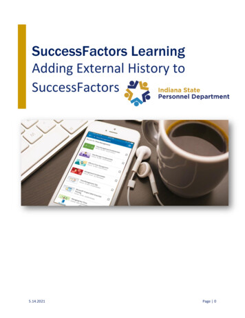 Adding External History To SuccessFactors - Indiana