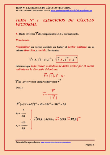 Tema Nº 1. Ejercicios De Cálculo Vectorial