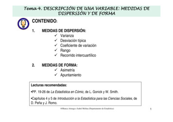 Tema 4. DESCRIPCIÓN DE UNA VARIABLE: MEDIDAS DE DISPERSIÓN Y . - UC3M