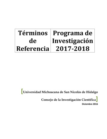 Términos Programa De De Investigación Referencia 2017-2018
