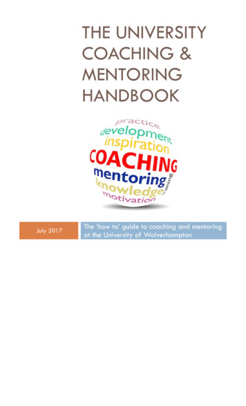 The University Coaching & Mentoring Handbook - University Of Wolverhampton