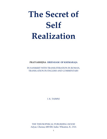 The Secret Of Self Realization - Theosophy.world
