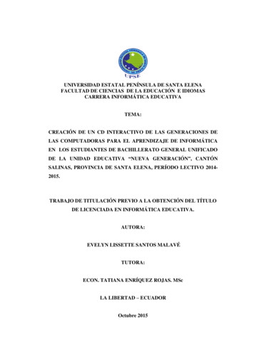 Universidad Estatal Península De Santa Elena Facultad De Ciencias De La .