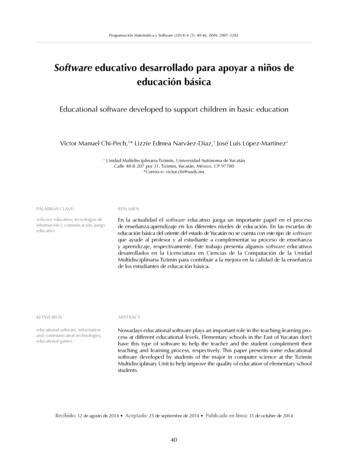 Software Educativo Desarrollado Para Apoyar A Niños De Educación Básica