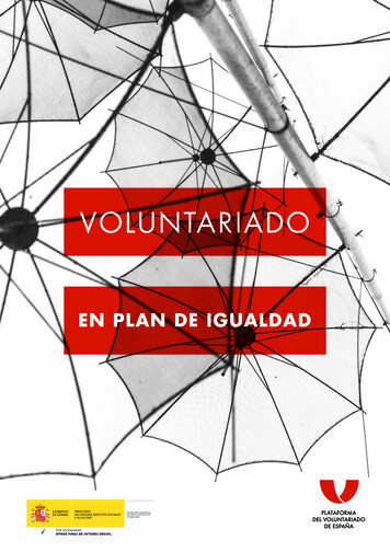 EN PLAN DE IGUALDAD - Plataforma Del Voluntariado De España
