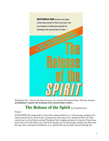 The Release Of The Spirit: By Watchman Nee - Bibles Net. Com