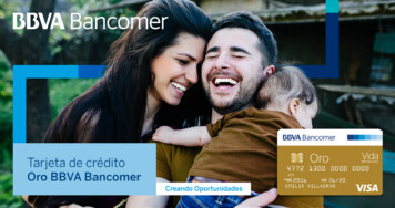 Tarjeta De Crédito Oro BBVA Bancomer