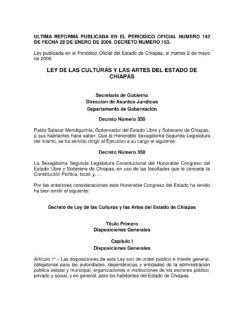 Ley De Las Culturas Y Las Artes Del Estado De Chiapas
