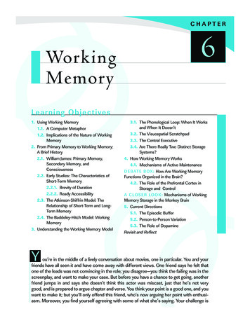 Working Memory - Faculty And Staff - University Of Victoria