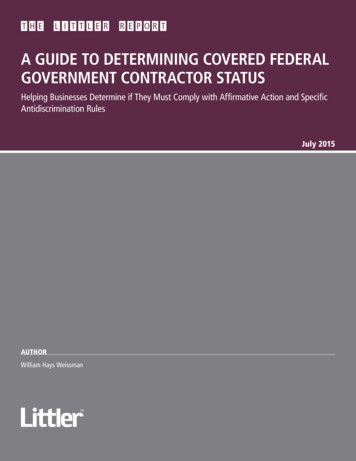 A Guide To Determining Covered Federal Government Contractor Status