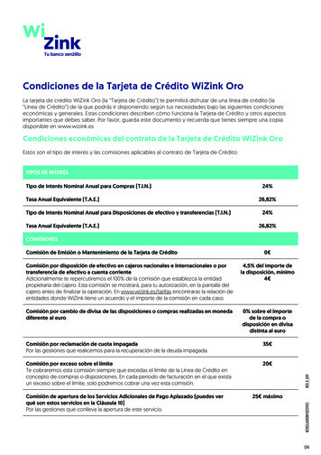 Condiciones De La Tarjeta De Crédito WiZink Oro