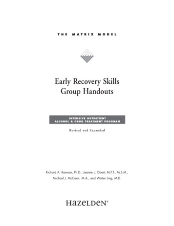 Early Recovery Skills Group Handouts - Southwestern