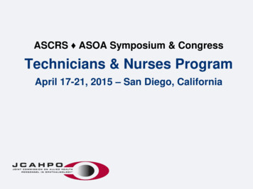Technicians & Nurses Program - ASCRS 2015 Handouts