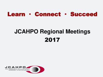 Learn · Connect · Succeed JCAHPO Regional Meetings