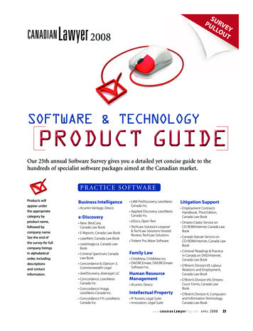 Software & Technology Product Guide - Analyzing The Legal .