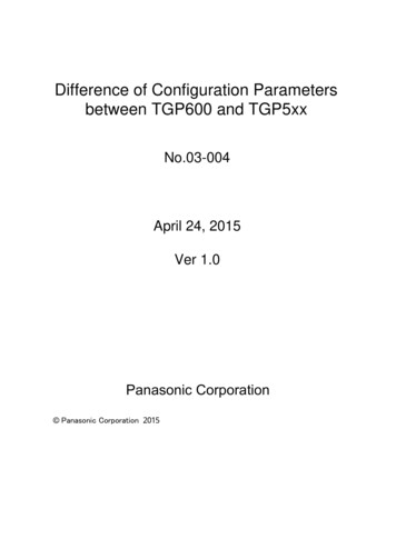 Difference Of Configuration Parameters Between TGP600 And .