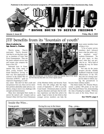 Volume 3, Issue 22 Friday, May 2, 2003 JTF Benefits From .