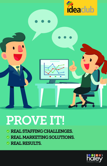 Prove It! Real Staffing Challenges, Real Marketing .
