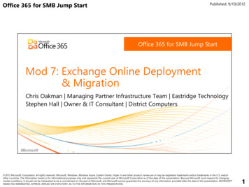 Mod 7: Exchange Online Deployment & Migration