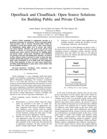 Open Stack And Cloud Stack: Open Source Solutions For .