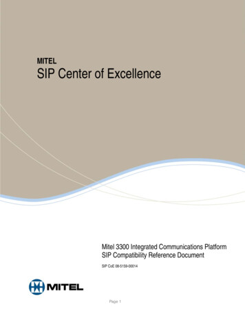 MITEL SIP Center Of Excellence