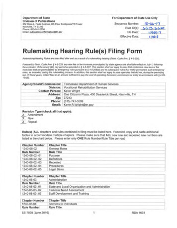 Rulemaking Hearing Rule{s) Filing Form
