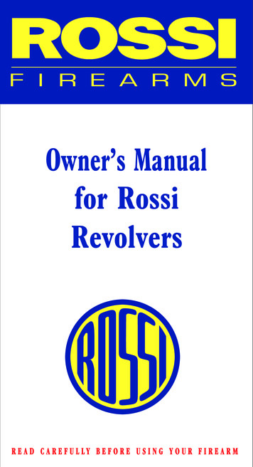 Owner’s Manual For Rossi Revolvers