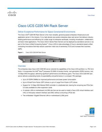 Cisco UCS C220 M4 Rack Server Data Sheet