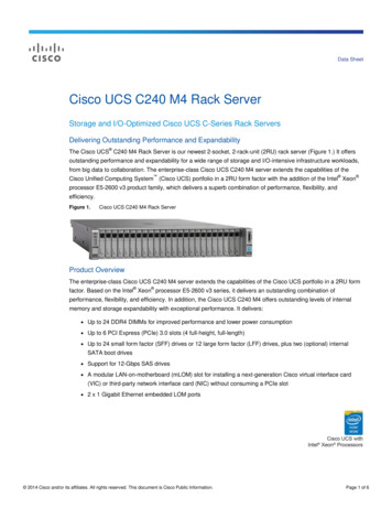 Cisco UCS C240 M4 Rack Server Data Sheet