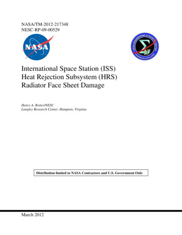 International Space Station (ISS) Heat Rejection Subsystem .