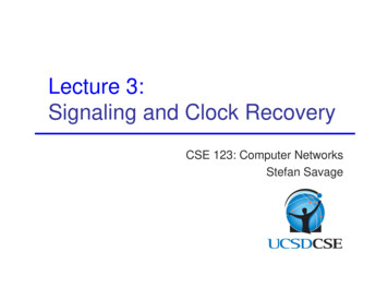 Lecture 3: Signaling And Clock Recovery
