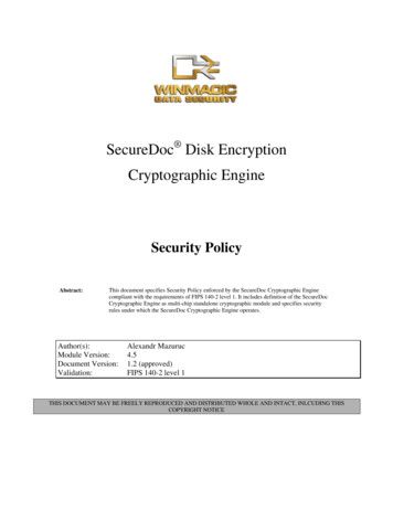 SecureDoc Disk Encryption Cryptographic Engine