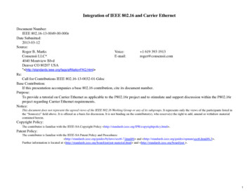 Integration Of IEEE 802.16 And Carrier Ethernet