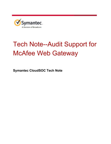 Tech Note--Audit Support For McAfee Web Gateway