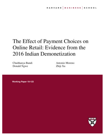 The Effect Of Payment Choices On Online Retail: Evidence .