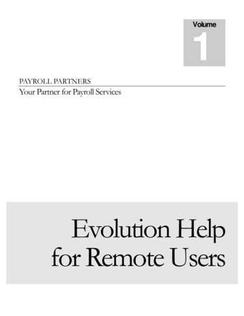 Evolution Help For Remote Users - Payroll Partners