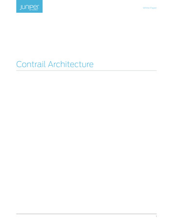 Contrail Architecture - Juniper