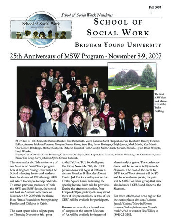 25th Anniversary Of MSW Program - November 8-9, 2007