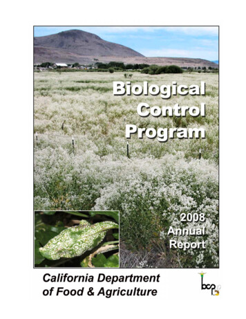 BIOLOGICAL CONTROL PROGRAM - California