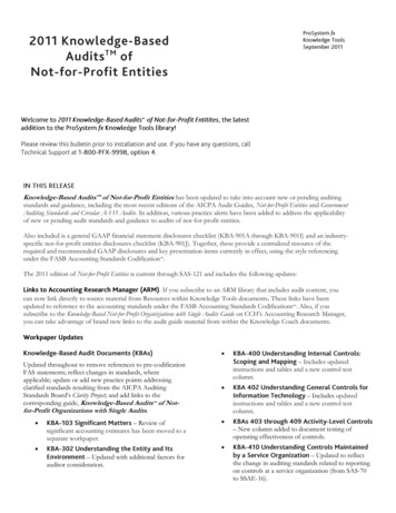 Knowledge-Based Audits Of Not-for-Profit Entities