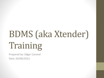 BDMS (aka Xtender) Training