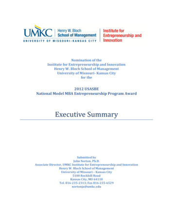 Nomination Of The University Of Missouri- Kansas City For The