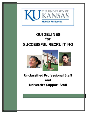 GUIDELINES For SUCCESSFUL RECRUITING