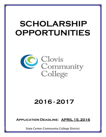 SCHOLARSHIP OPPORTUNITIES - Clovis Community College