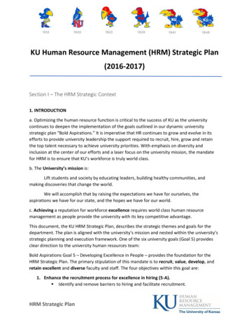 KU Human Resource Management (HRM) Strategic Plan 