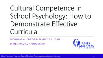 Cultural Competence In School Psychology: How To . - JMU