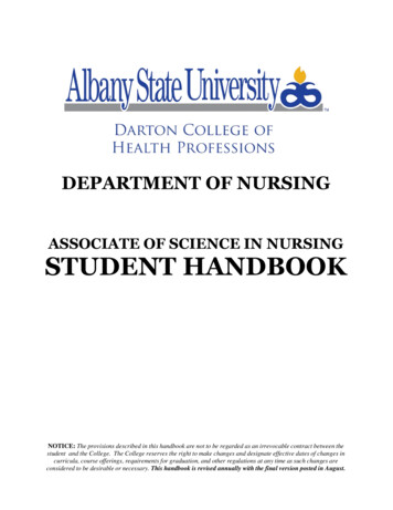 Associate Of Science In Nursing Student Handbook
