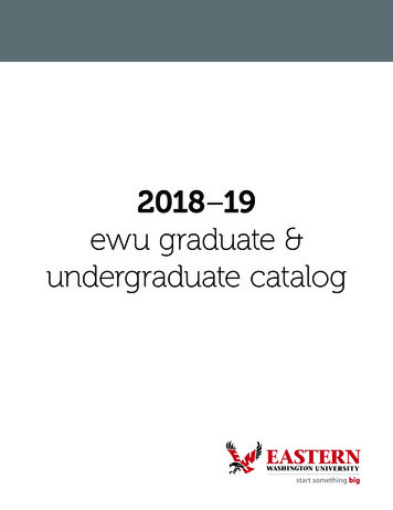 2018 19 Ewu Graduate & Undergraduate Catalog