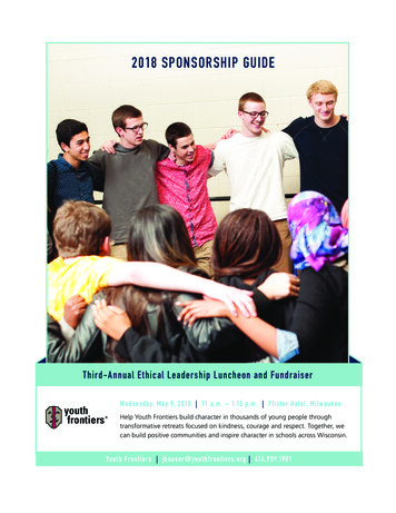 2018 SPONSORSHIP GUIDE - Youth Frontiers