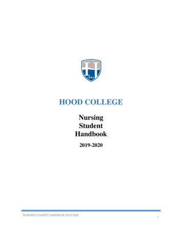 2019-2020 Nursing Student Handbook - Hood College